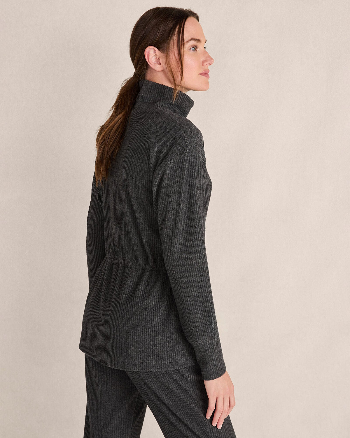 OTTOMAN RIB DRAWSTRING-WAIST TUNIC | Talbots