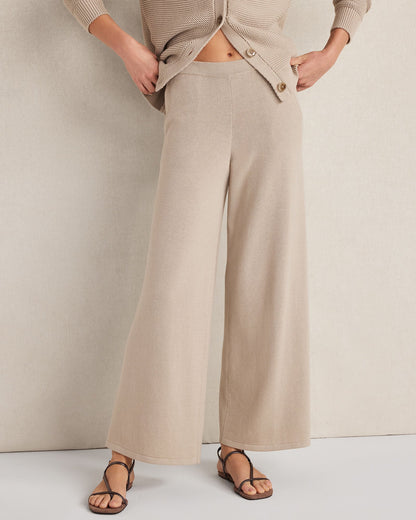 ORGANIC COTTON WIDE LEG PANTS | Talbots