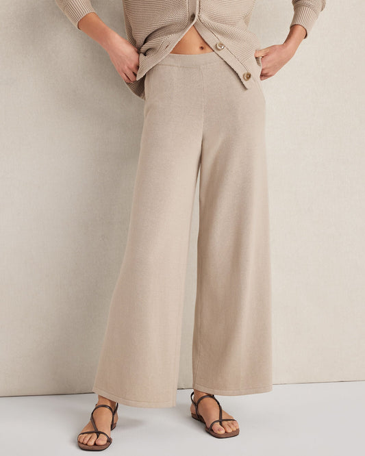 ORGANIC COTTON WIDE LEG PANTS | Talbots
