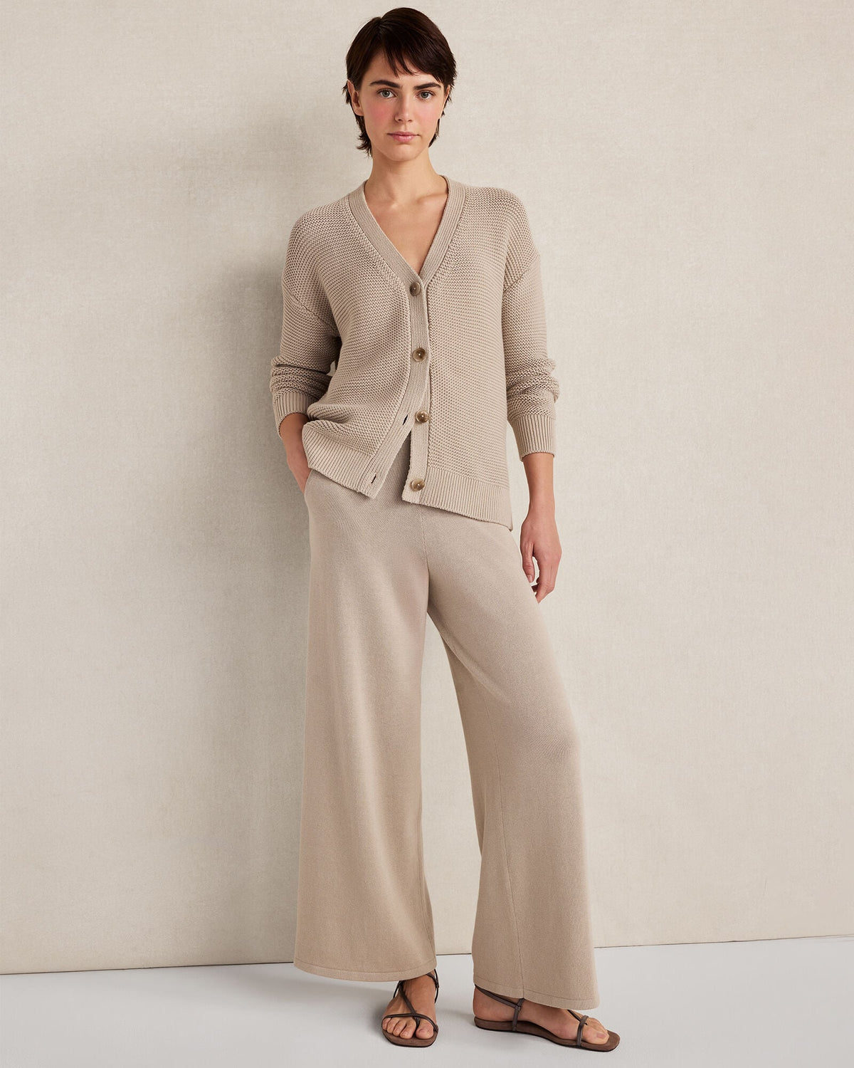 ORGANIC COTTON WIDE LEG PANTS | Talbots