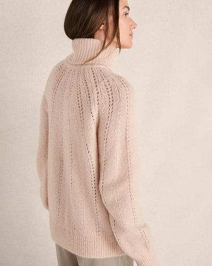 LOFTY KNIT POINTELLE TURTLENECK SWEATER | Talbots
