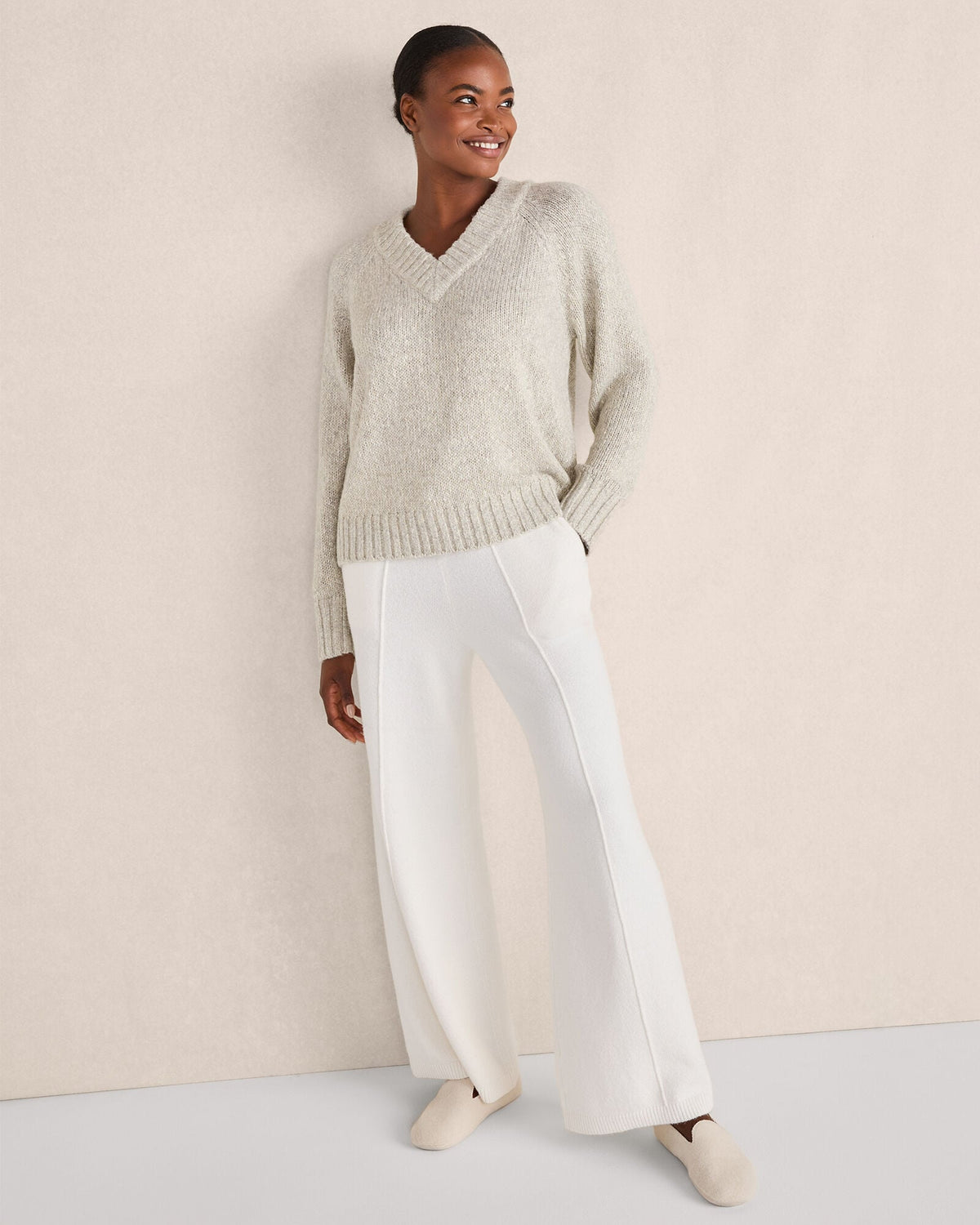 ORGANIC COTTON PINTUCK WIDE LEG PANTS | Talbots