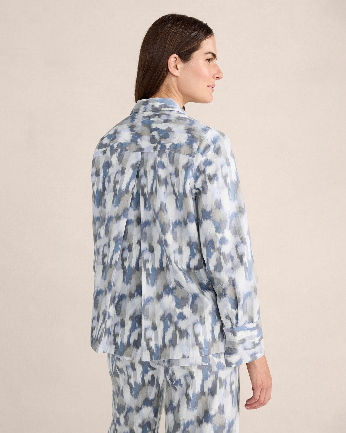 ORGANIC COTTON BRUSHSTROKE PAJAMA TOP | Talbots