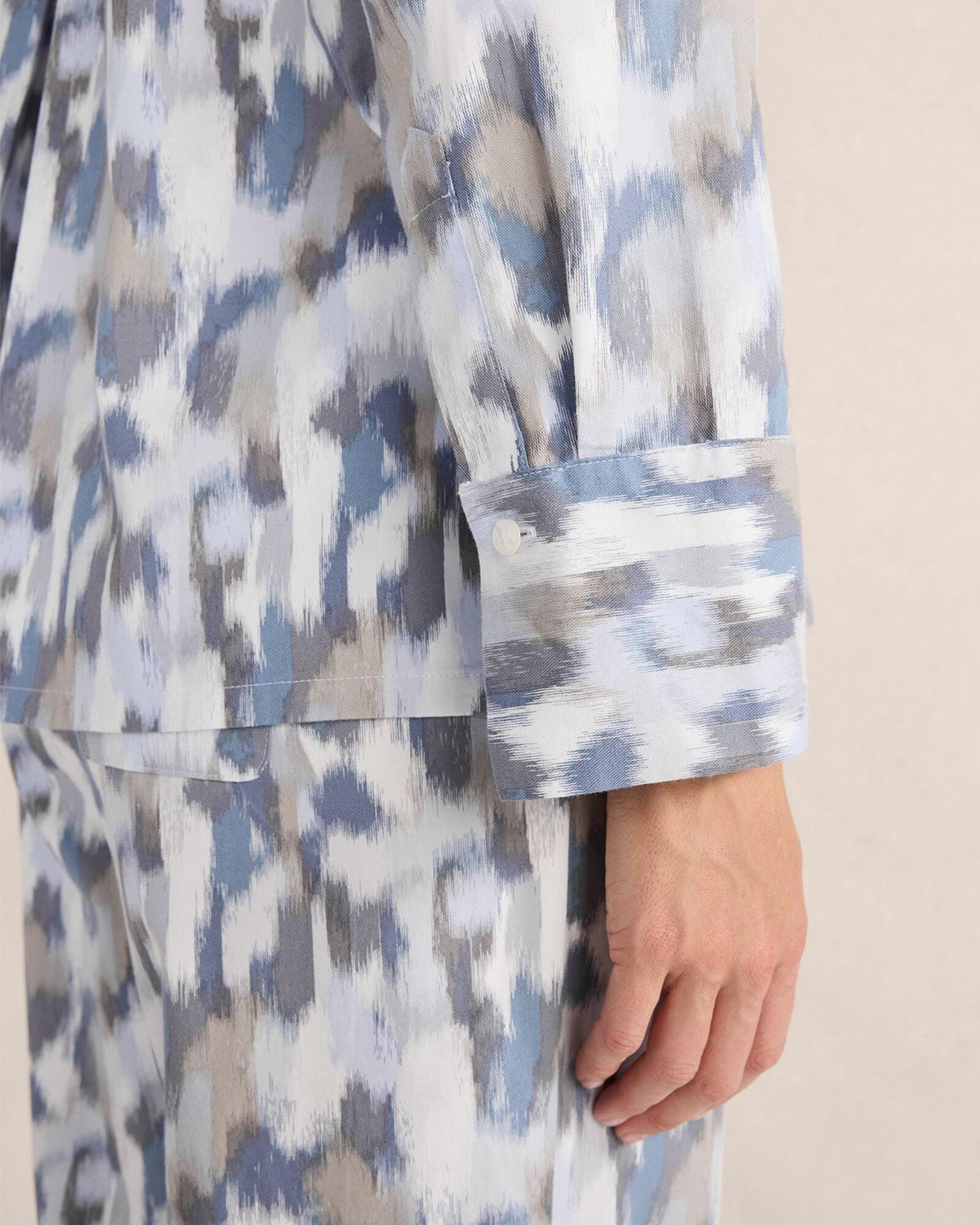 ORGANIC COTTON BRUSHSTROKE PAJAMA TOP | Talbots