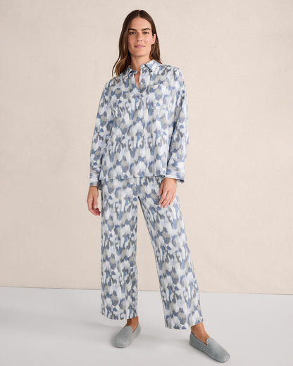 ORGANIC COTTON BRUSHSTROKE PAJAMA TOP | Talbots