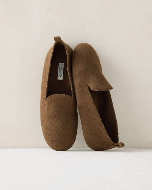 FELTED WOOL BLEND LOAFER SLIPPERS | Talbots