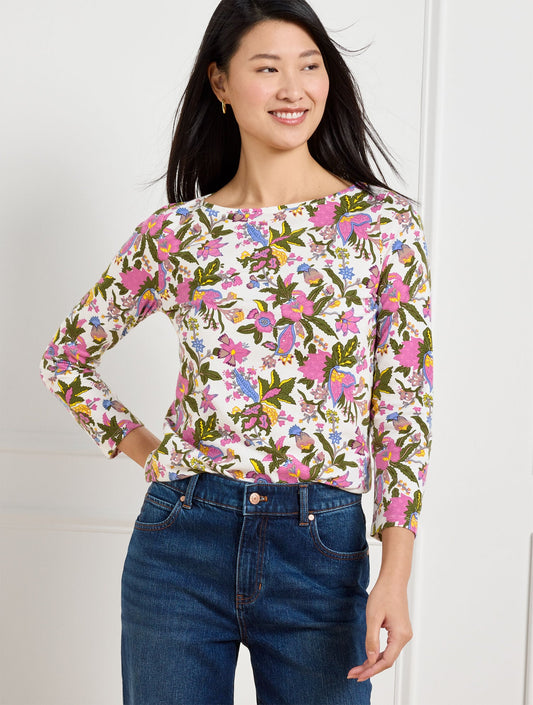 BATEAU NECK TEE - FLOURISHING VINES | Talbots