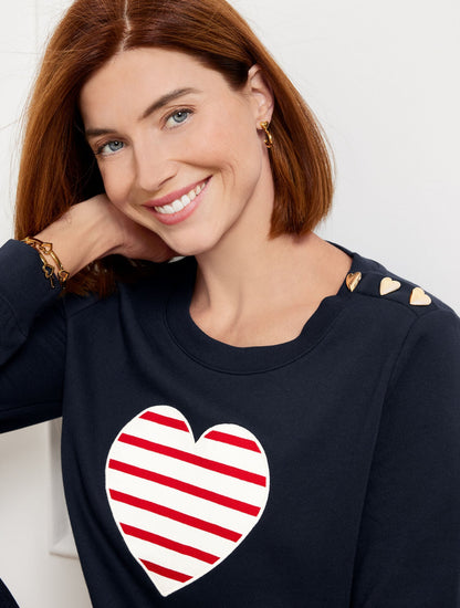 CREWNECK SWEATSHIRT - HEART | Talbots