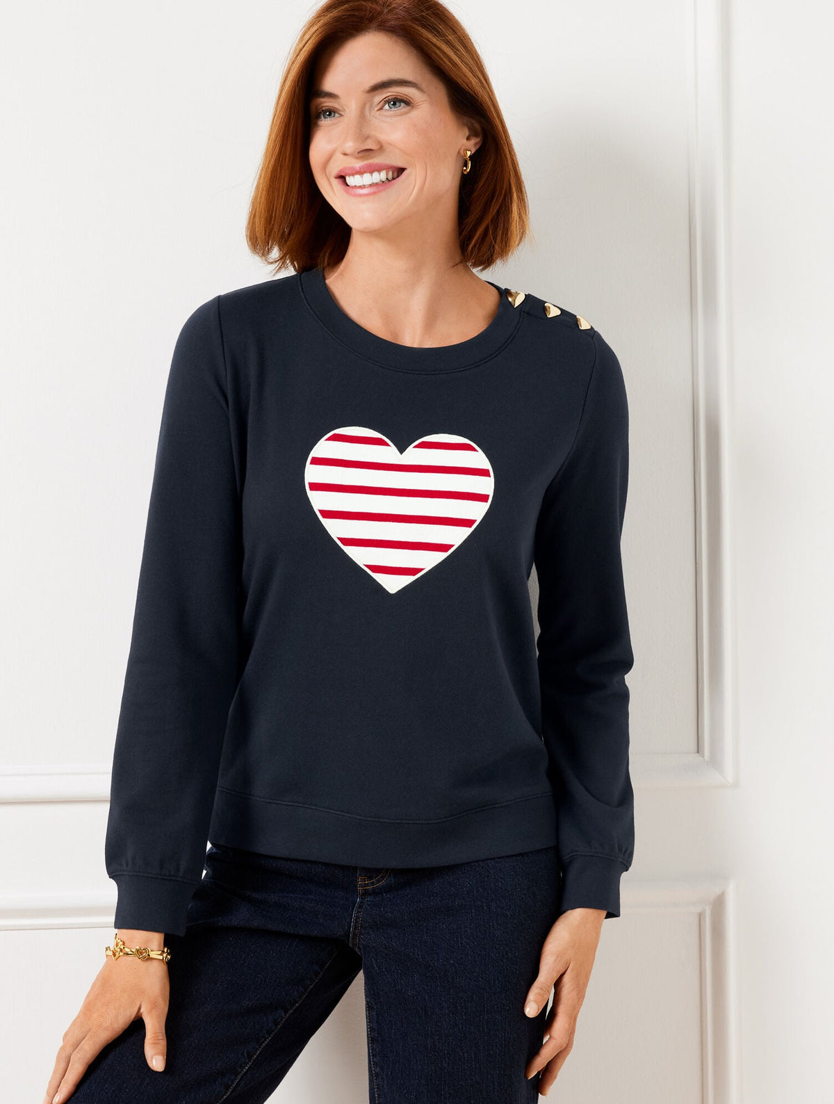 CREWNECK SWEATSHIRT - HEART | Talbots
