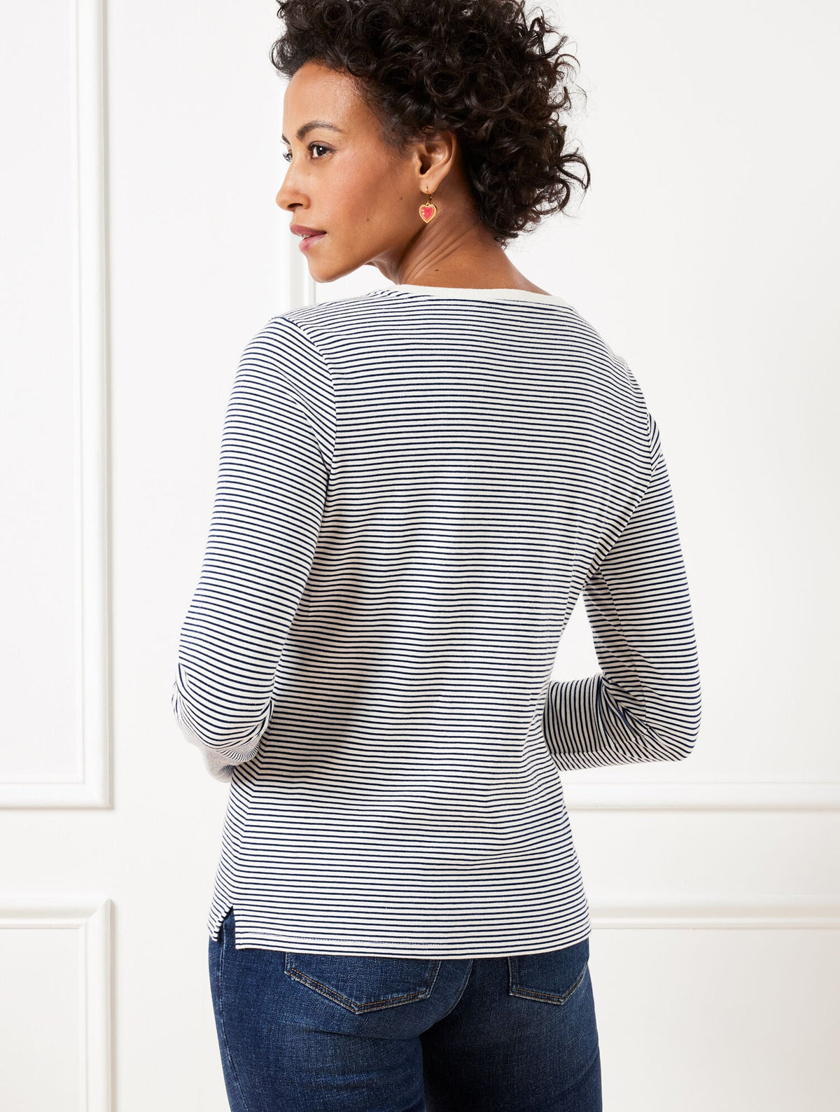 CREWNECK TEE - EMBELLISHED HEARTS | Talbots