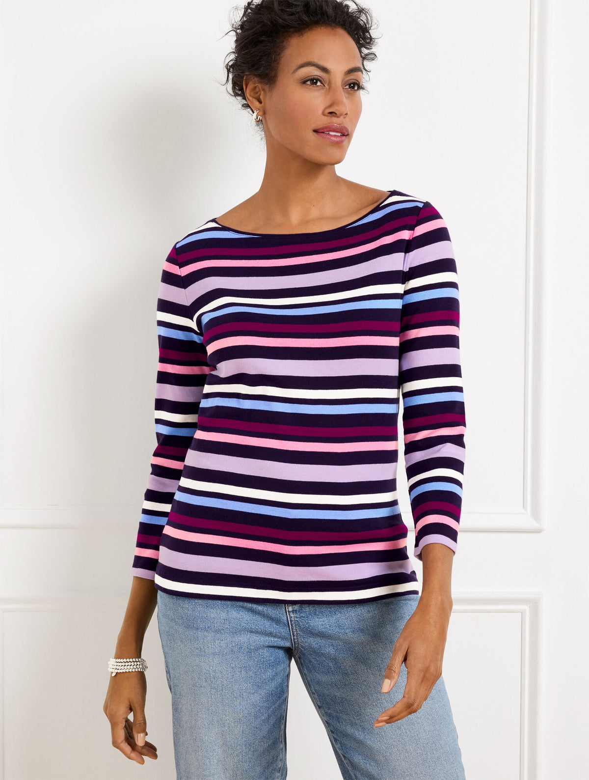 BATEAU NECK TEE - GRAHAM STRIPE | Talbots
