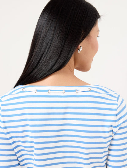 LACE UP SCOOP NECK TEE | Talbots