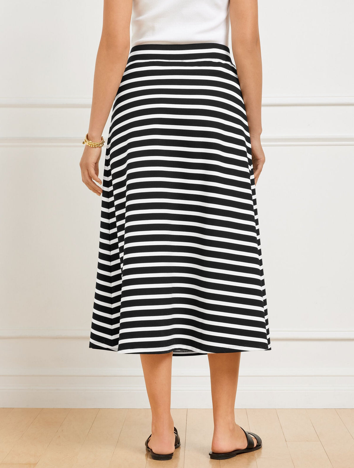 EFFORTLESS ULTRAKNIT A-LINE MIDI SKIRT - CROCUS STRIPE | Talbots