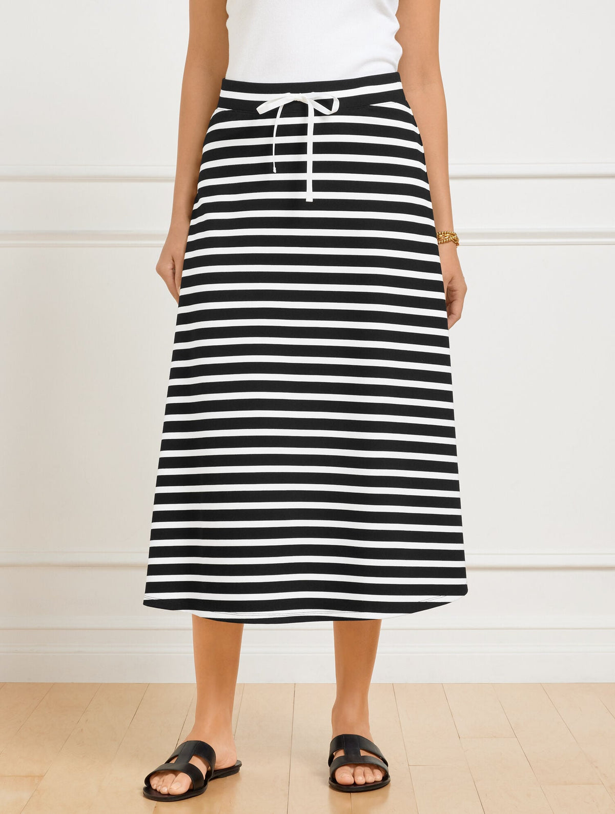 EFFORTLESS ULTRAKNIT A-LINE MIDI SKIRT - CROCUS STRIPE | Talbots