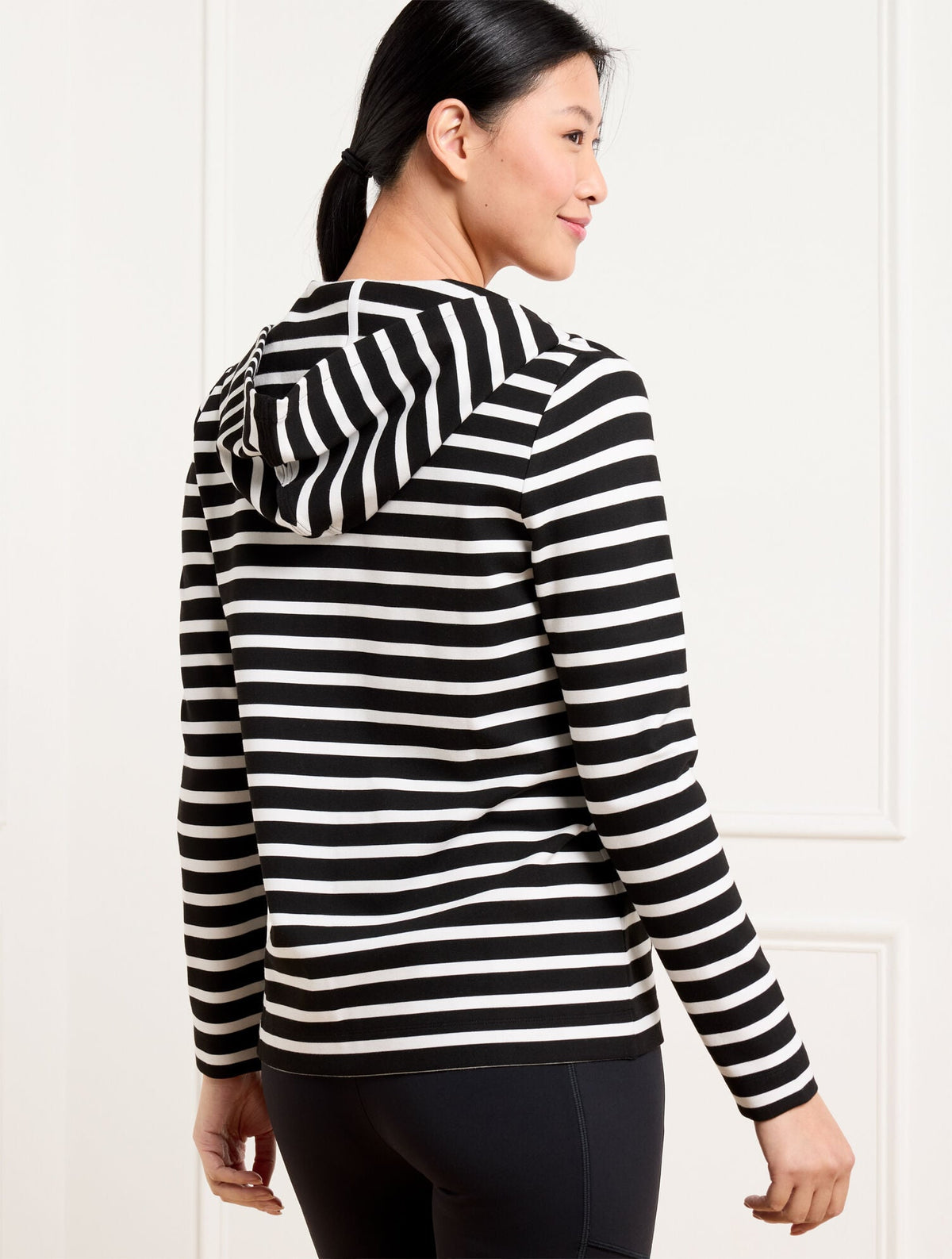 EFFORTLESS ULTRAKNIT FULL-ZIP HOODIE - CROCUS STRIPE | Talbots