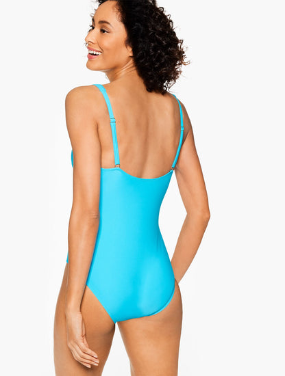 AQUA CLUB V-NECK ONE-PIECE SWIMSUIT | Talbots