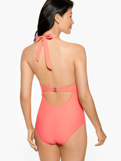 AQUA CLUB HALTER ONE-PIECE SWIMSUIT | Talbots