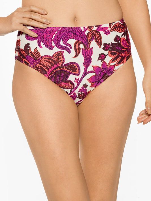 AQUA CLUB ULTRA HIGH WAIST SWIM BOTTOM - BALI BLOOMS | Talbots