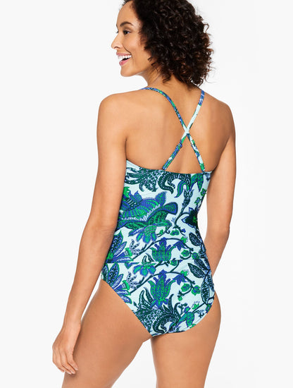 AQUA CLUB BANDEAU TANKINI - BALI BLOOMS | Talbots