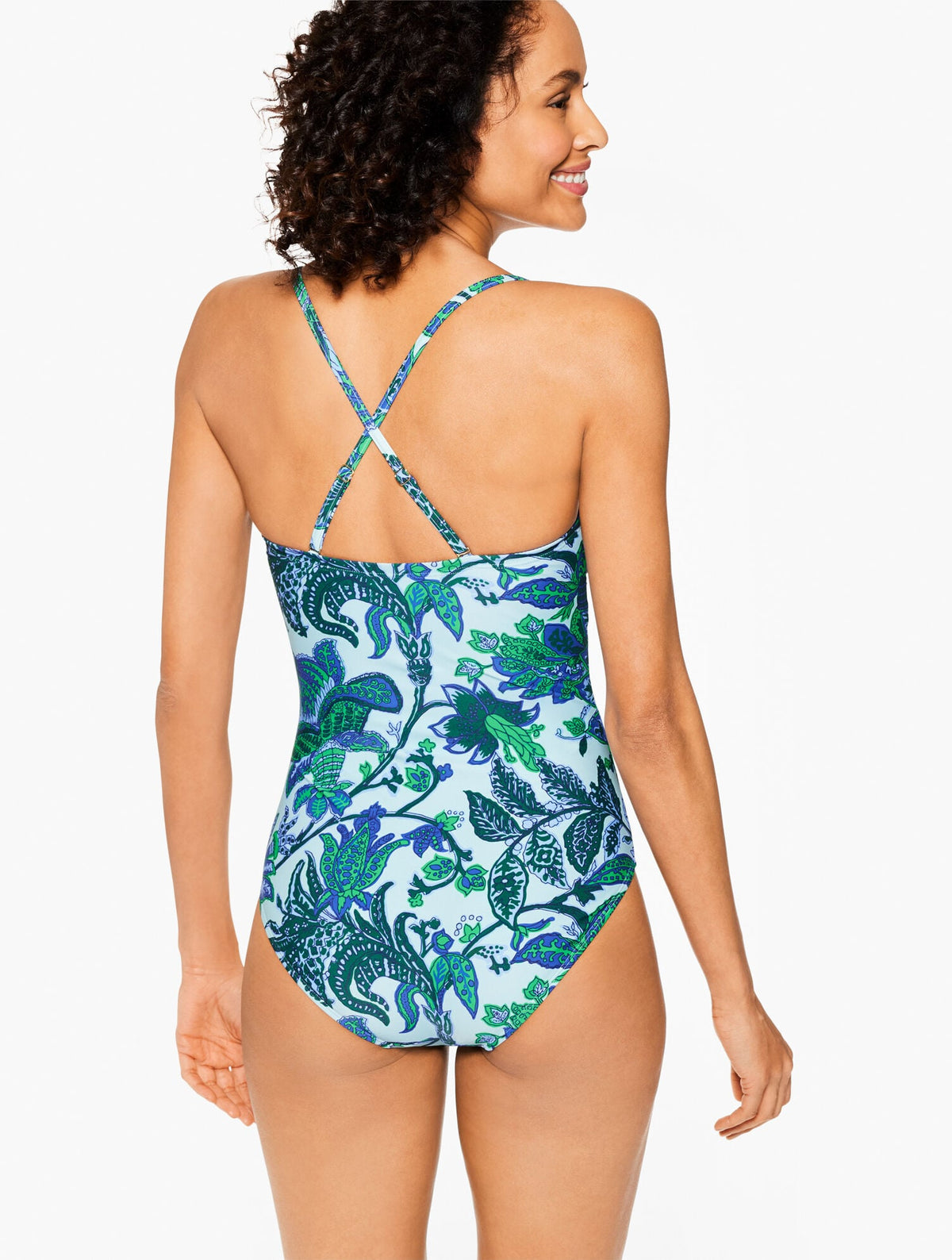 AQUA CLUB BANDEAU ONE-PIECE SWIMSUIT - BALI BLOOMS | Talbots