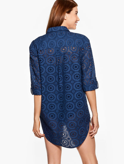 AQUA CLUB EYELET SHIRT COVER-UP | Talbots