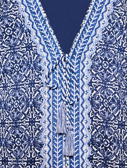 AQUA CLUB EMBROIDERED CAFTAN COVER-UP - IBIZA TILE | Talbots