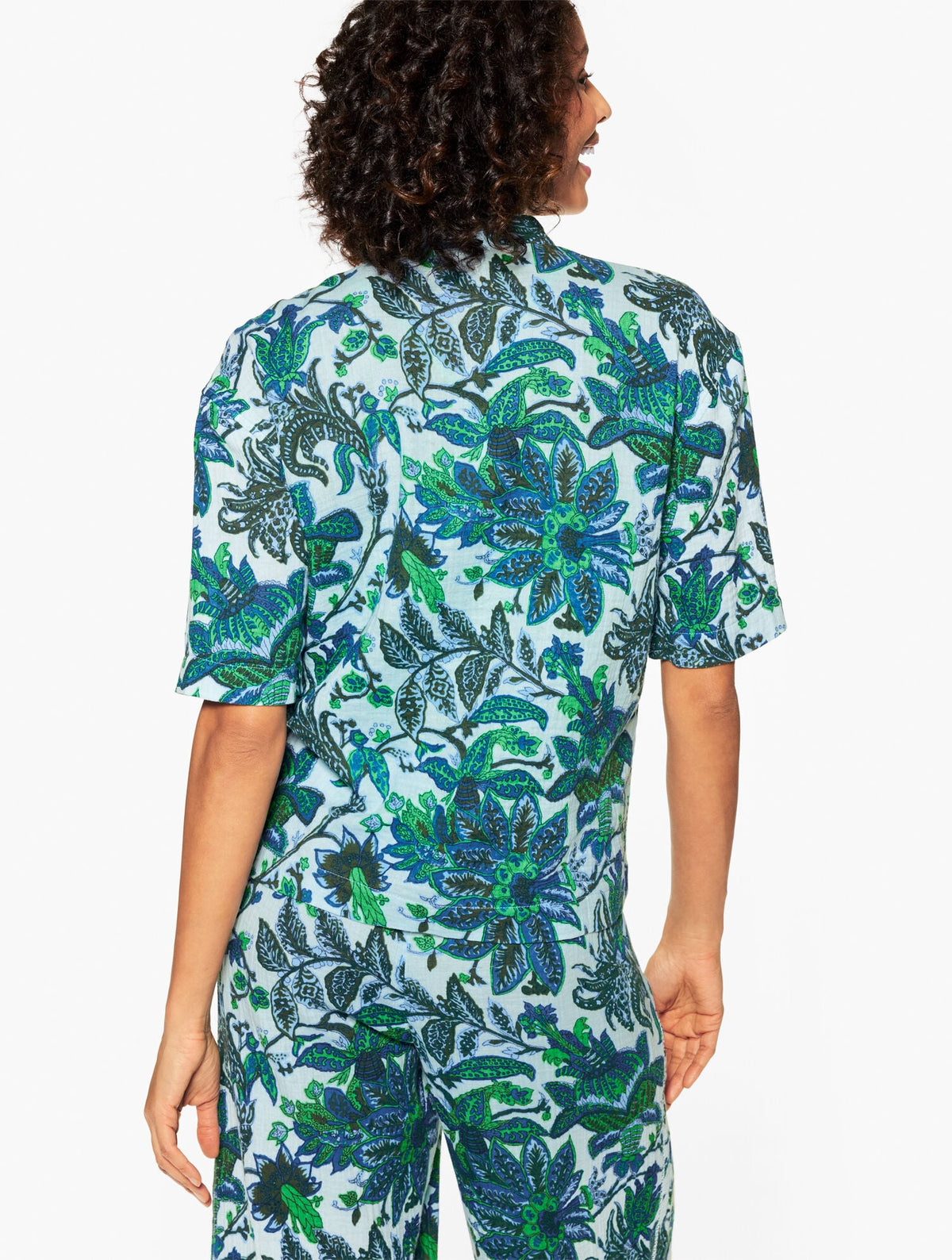 AQUA CLUB GAUZE POPOVER SHIRT COVER-UP - BALI BLOOMS | Talbots