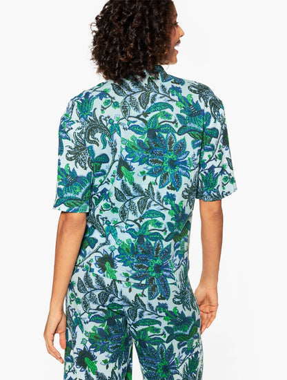AQUA CLUB GAUZE POPOVER SHIRT COVER-UP - BALI BLOOMS | Talbots