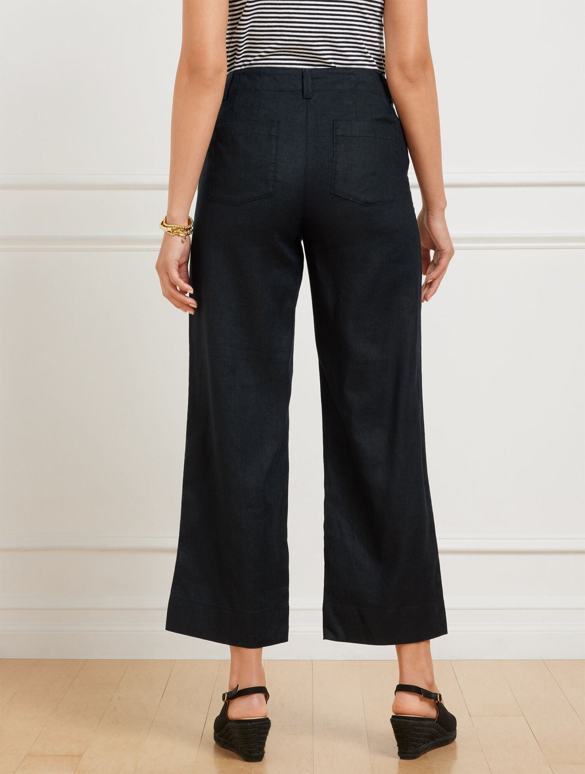 STRAIGHT ANKLE WASHED LINEN PANTS | Talbots