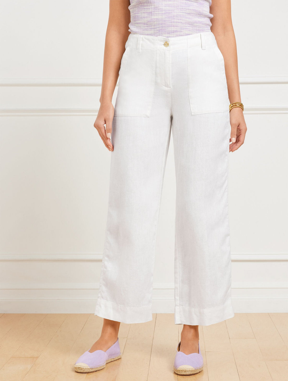 STRAIGHT ANKLE WASHED LINEN PANTS | Talbots