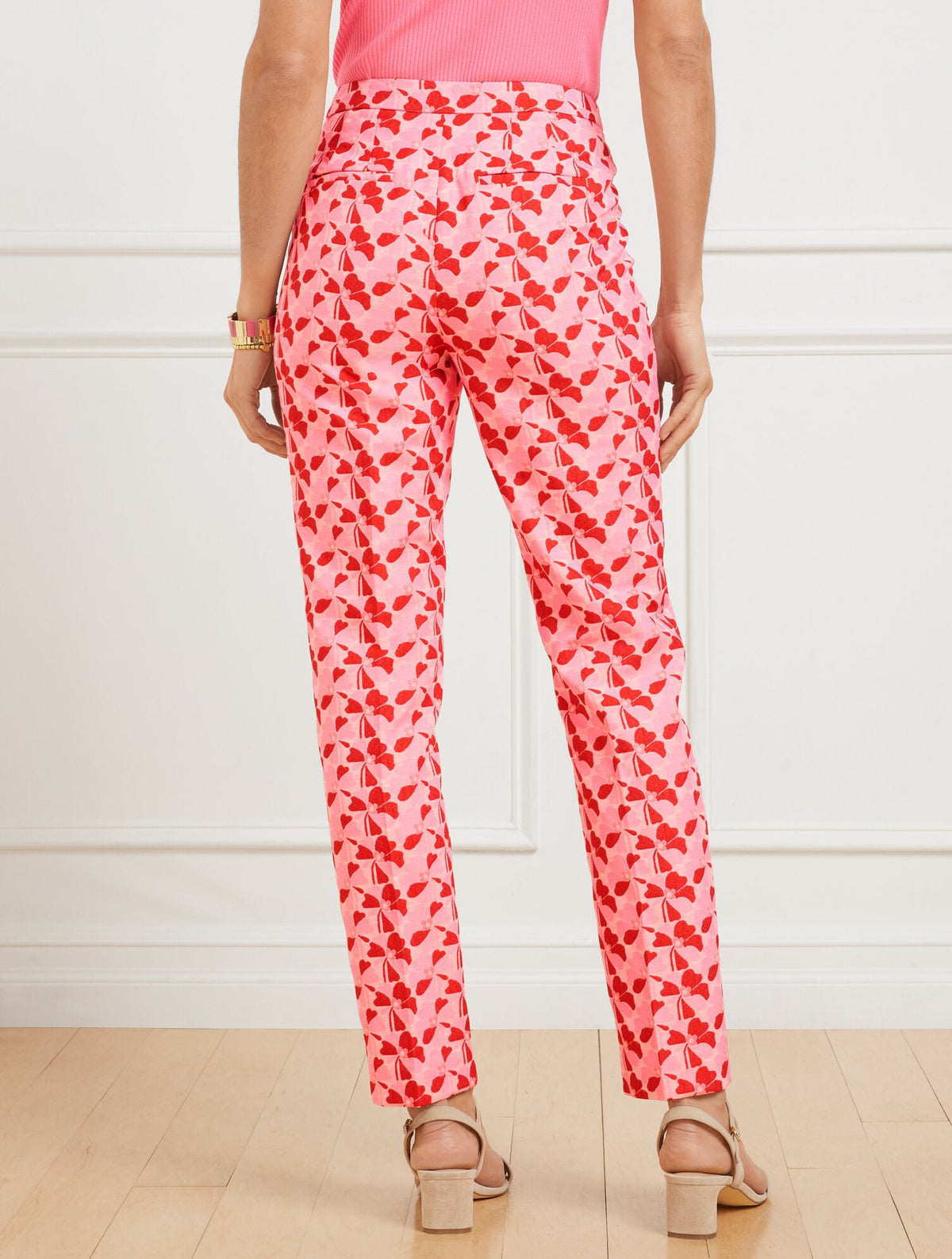 TALBOTS CHATHAM SLIM ANKLE PANTS - FLORAL JACQUARD | Talbots