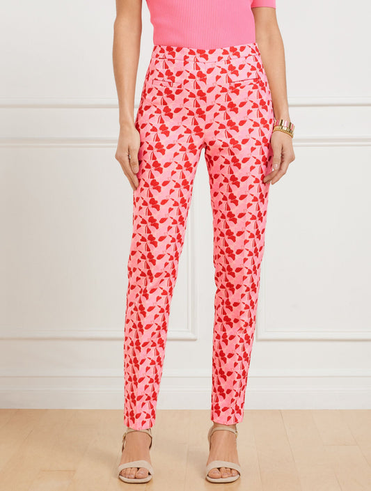 TALBOTS CHATHAM SLIM ANKLE PANTS - FLORAL JACQUARD | Talbots