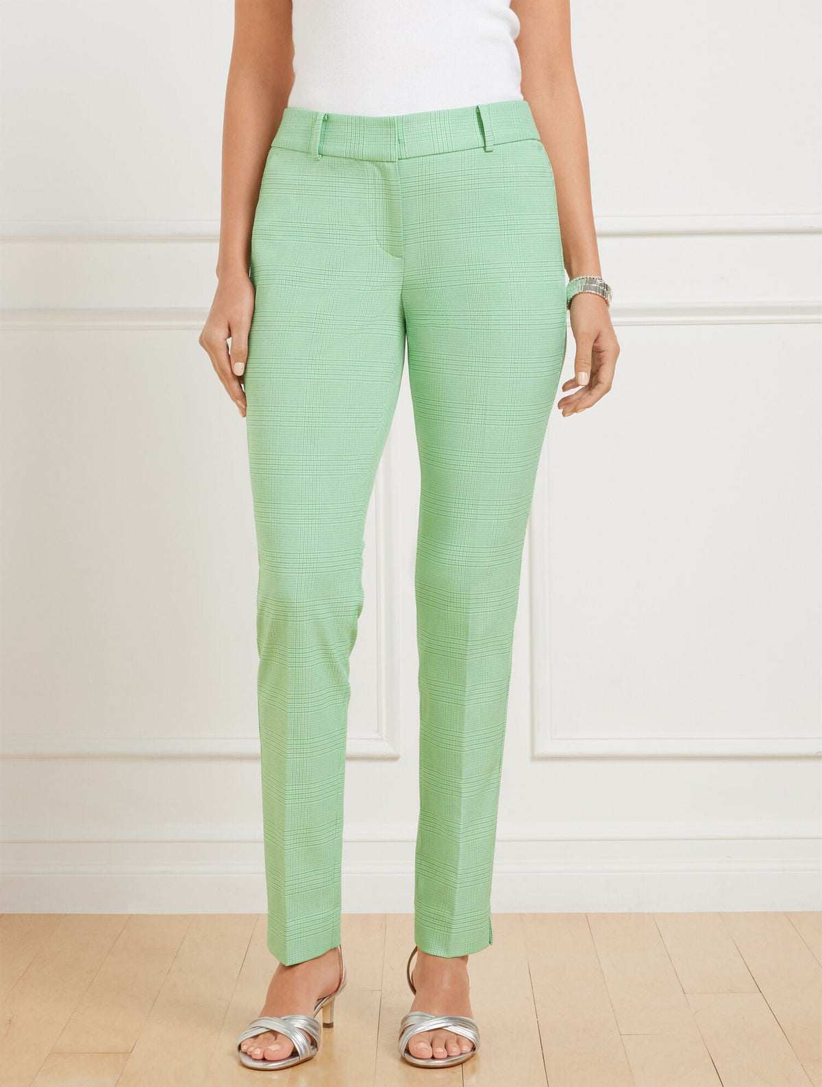 TALBOTS HAMPSHIRE STRAIGHT ANKLE PANTS - LUCETTA GLEN PLAID | Talbots