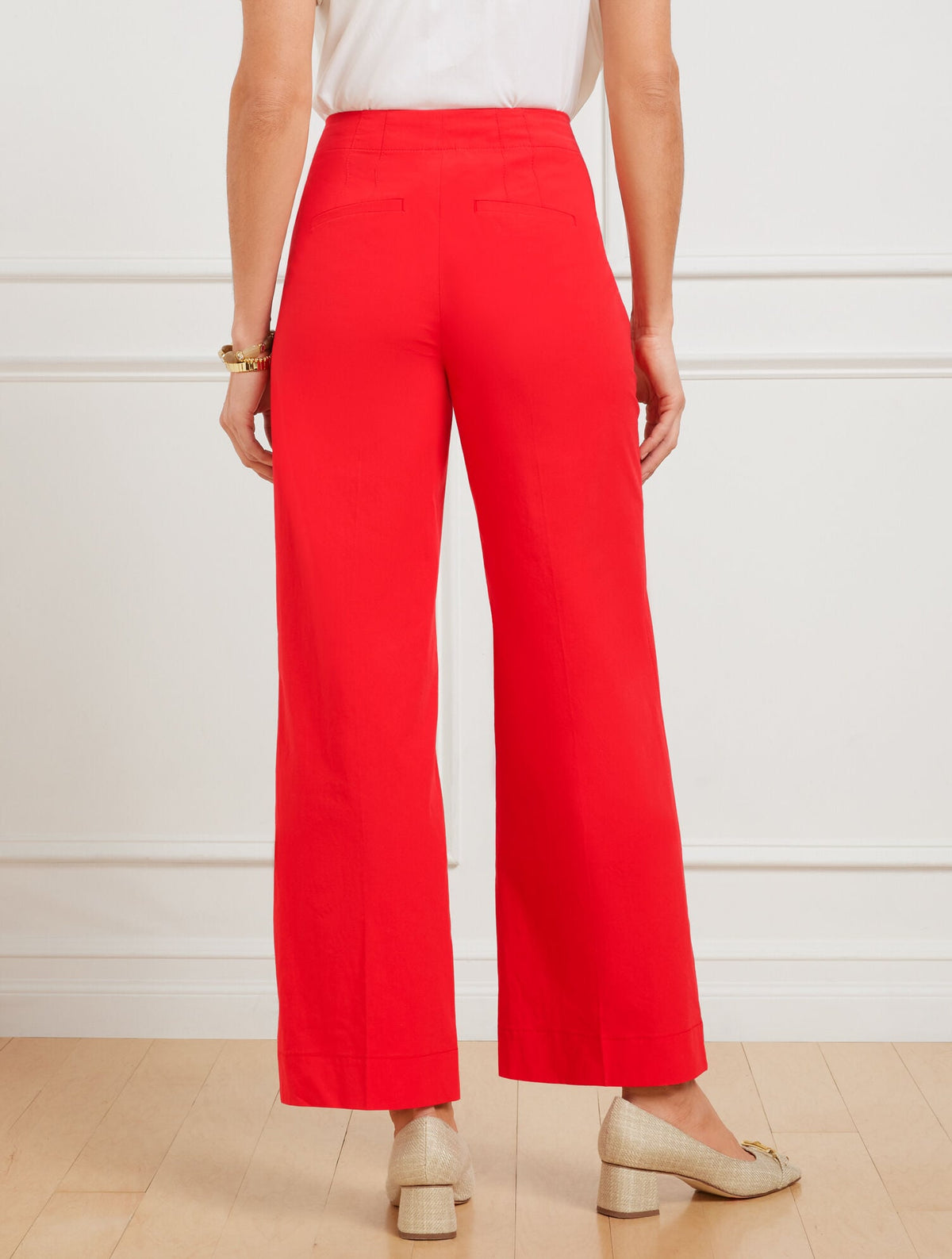 WIDE ANKLE FRESH POPLIN PANTS | Talbots