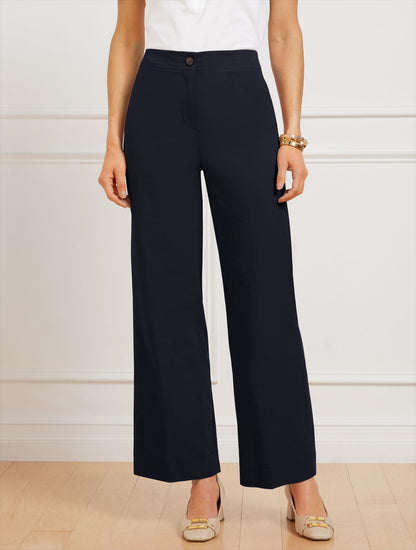WIDE ANKLE FRESH POPLIN PANTS | Talbots