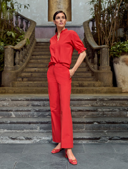 WIDE ANKLE FRESH POPLIN PANTS | Talbots