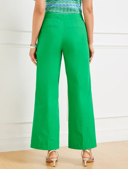 WIDE ANKLE FRESH POPLIN PANTS | Talbots