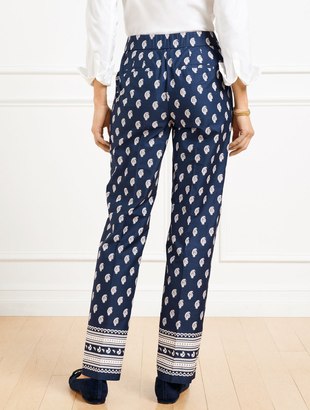 STRAIGHT LEG TWILL PANTS - SERENE PAISLEY | Talbots
