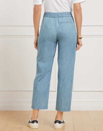 SLIM CROP PANTS - CHAMBRAY | Talbots