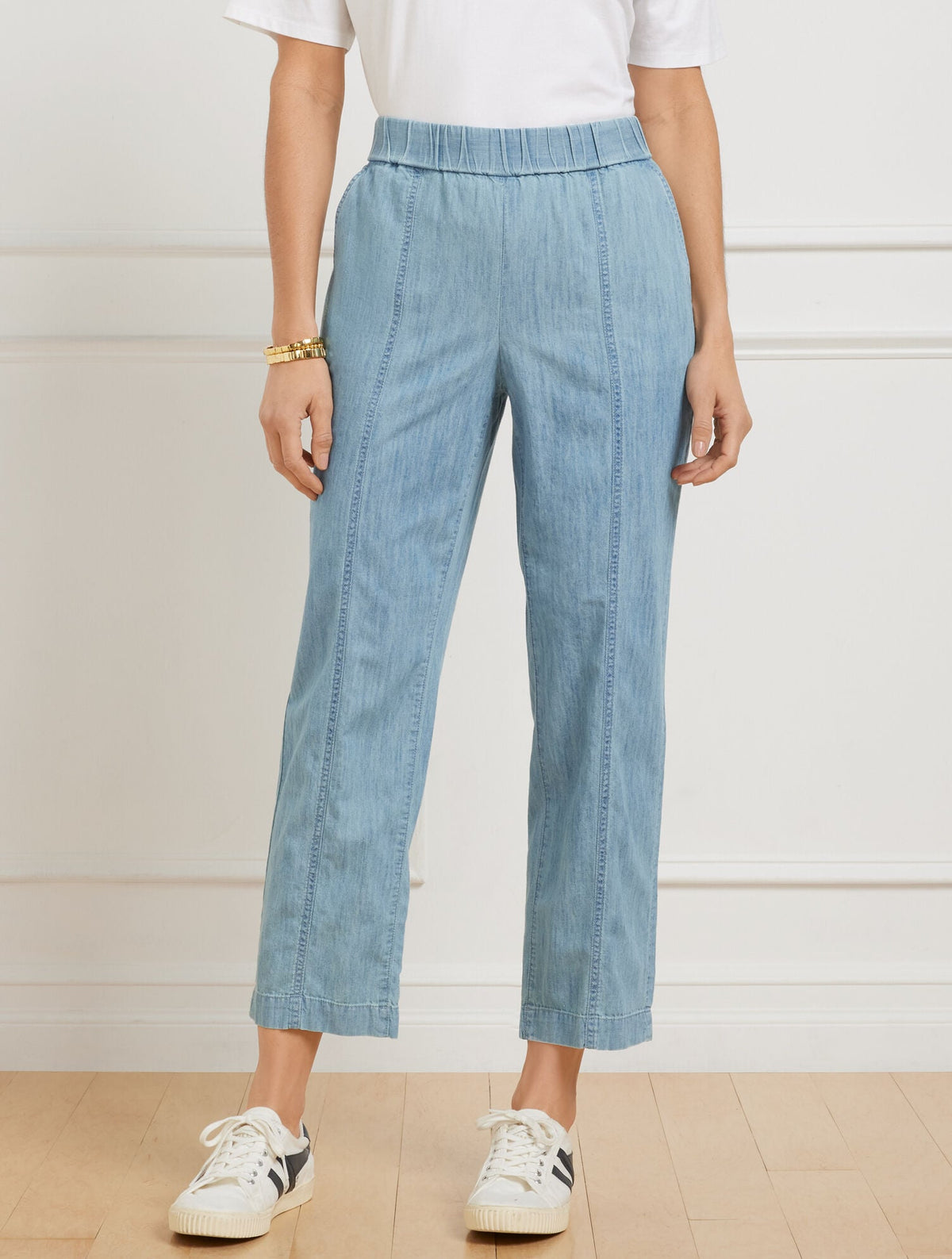 SLIM CROP PANTS - CHAMBRAY | Talbots