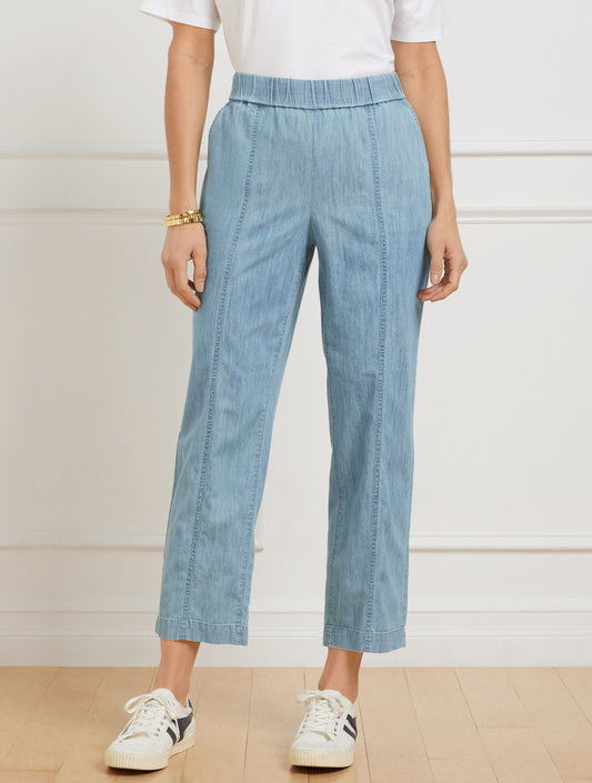 SLIM CROP PANTS - CHAMBRAY | Talbots