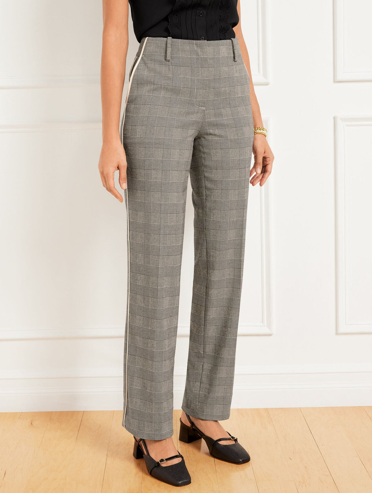 TALBOTS SOUTHAMPTON STRAIGHT LEG PANTS - LUCETTA GLEN PLAID | Talbots