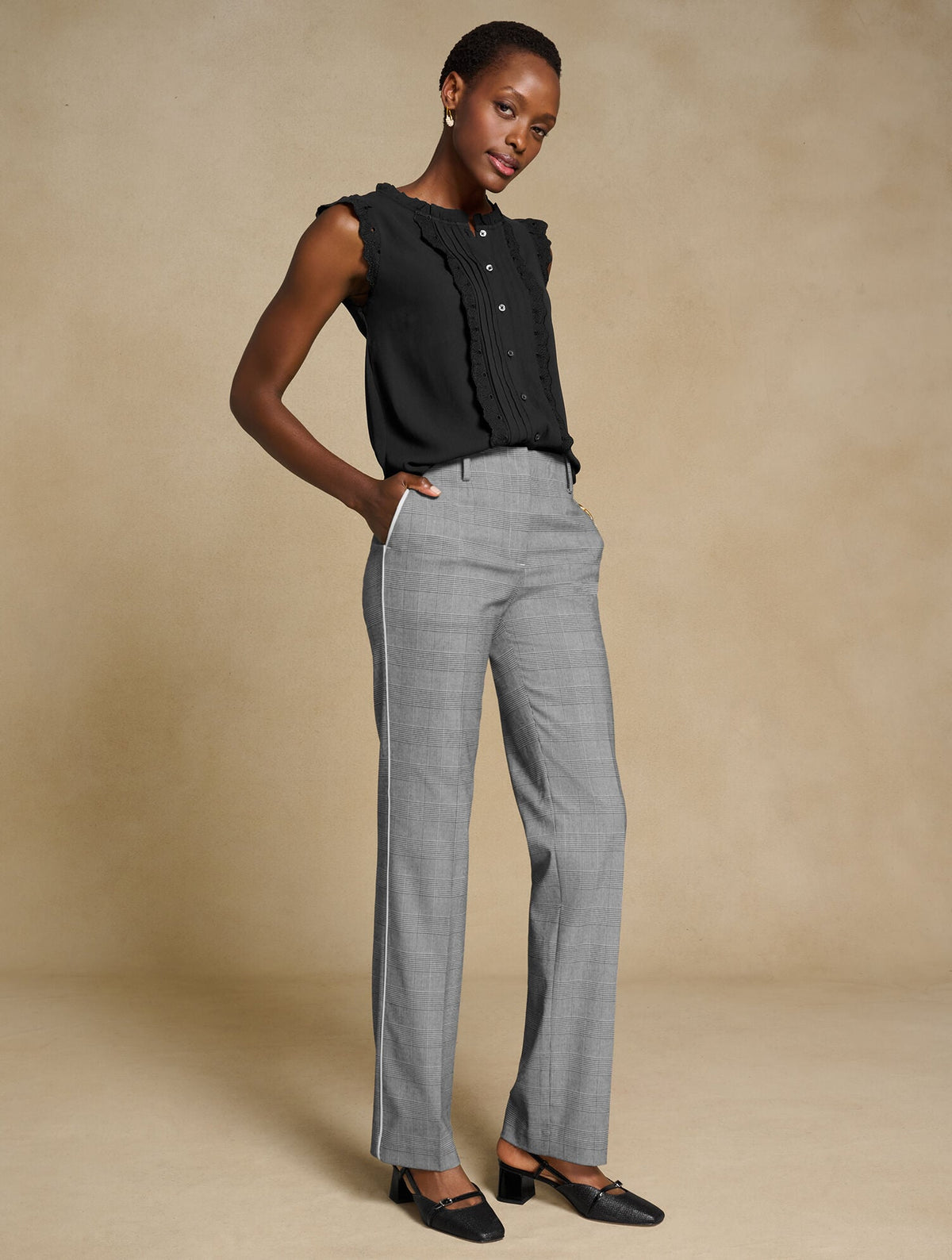 TALBOTS SOUTHAMPTON STRAIGHT LEG PANTS - LUCETTA GLEN PLAID | Talbots