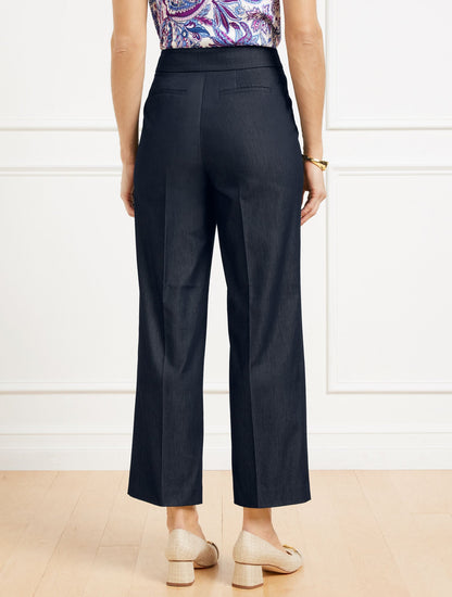 REFINED DENIM SLIM WIDE ANKLE PANTS | Talbots