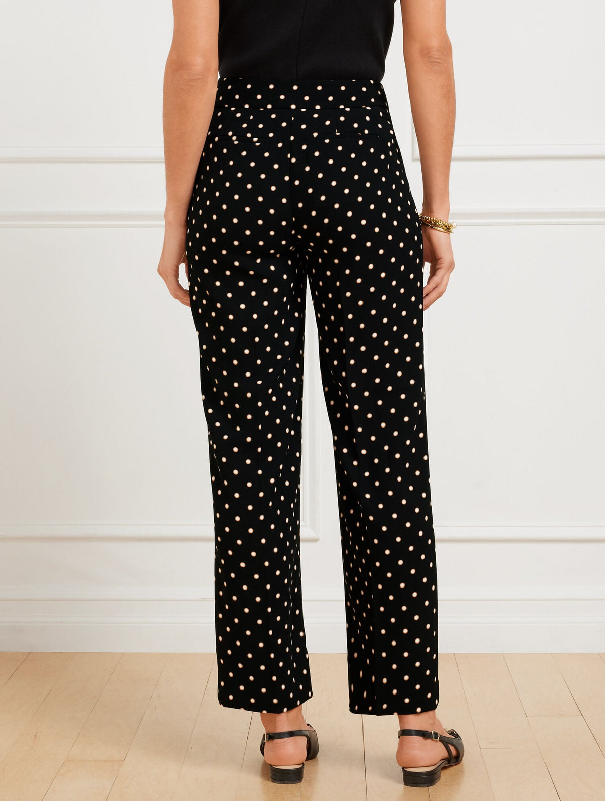 SLIM WIDE ANKLE PANTS - DAISY DOT | Talbots