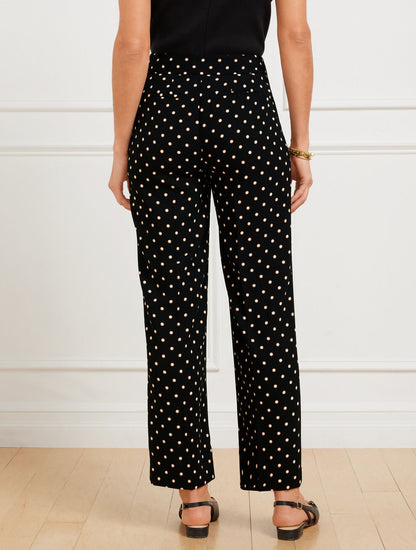 SLIM WIDE ANKLE PANTS - DAISY DOT | Talbots