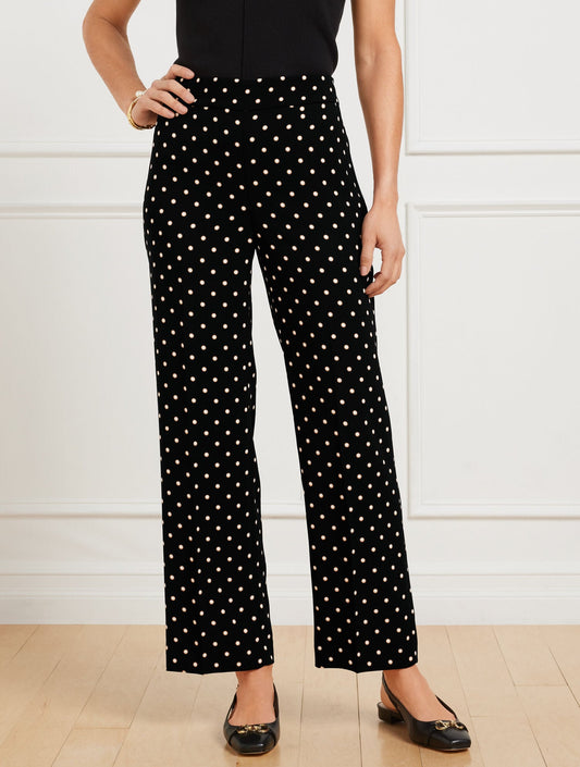 SLIM WIDE ANKLE PANTS - DAISY DOT | Talbots