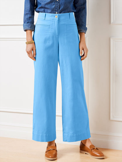 WIDE ANKLE TWILL PANTS | Talbots
