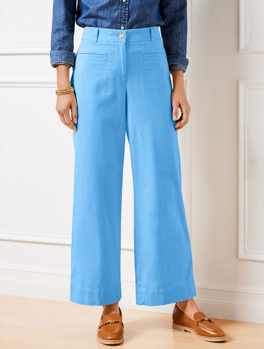 WIDE ANKLE TWILL PANTS | Talbots