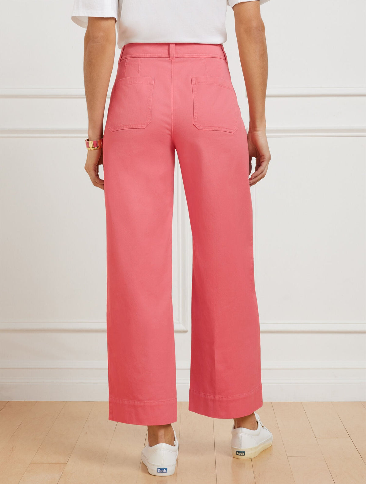 WIDE ANKLE TWILL PANTS | Talbots